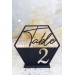 hexagon table number, wedding decoration, modern table numbers, birthday centerpiece, reception sign, anniversary decor, wood table numbers, bride and groom, boy baptism decor, communion decor, holiday party decor, graduation decor, mr and mrs seating