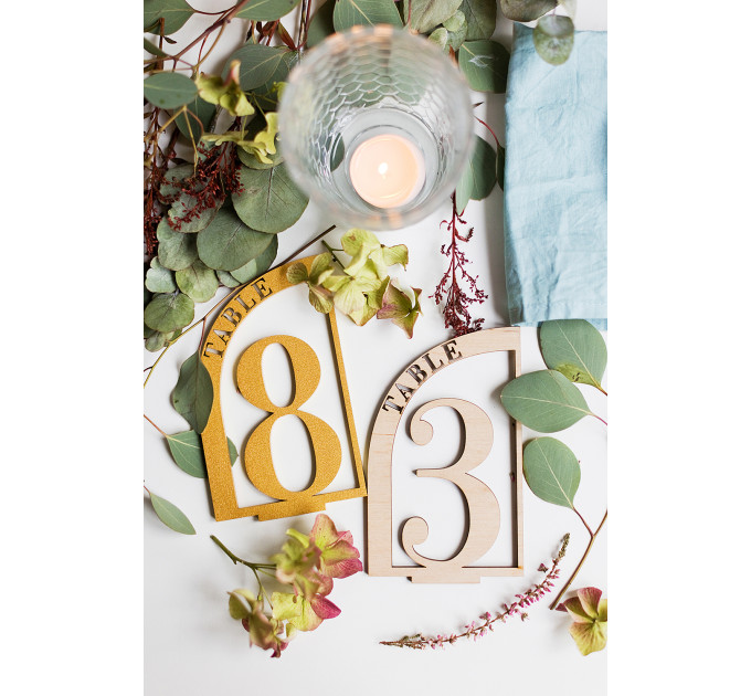 Modern table numbers, Wood unique table numbers, wood restaurant decor, reception boho arch, engagement centerpiece, Rustic Table Numbers