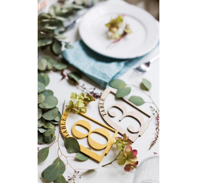 Modern table numbers, Wood unique table numbers, wood restaurant decor, reception boho arch, engagement centerpiece, Rustic Table Numbers