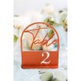 Arch table numbers, terracotta wedding, retro table sign, birthday centerpiece, bridal shower or baptism girl decor, restaurant table stand