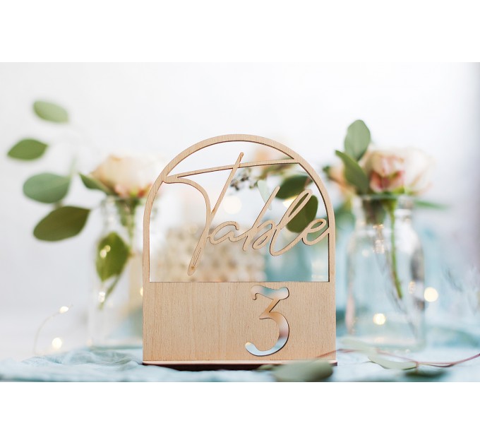 Arch table numbers, terracotta wedding, retro table sign, birthday centerpiece, bridal shower or baptism girl decor, restaurant table stand
