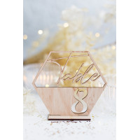 Hexagon table numbers, modern wedding decoration, wood birthday centerpiece, baptism party decor, black reception sign, anniversary event