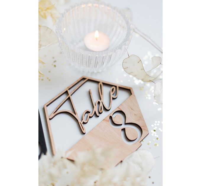 hexagon table number, wedding decoration, modern table numbers, birthday centerpiece, reception sign, anniversary decor, wood table numbers, bride and groom, boy baptism decor, communion decor, holiday party decor, graduation decor, mr and mrs seating