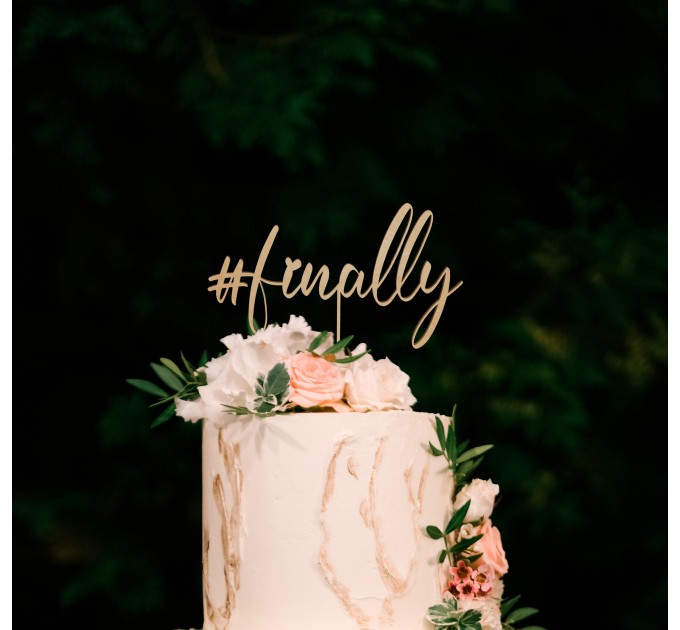 Finally wedding cake topper, rustic engagement decor, mr and mrs wood cake topper, bridal shower cake, personalized anniversary celebration