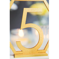Table Numbers Hexagon table numbers Wedding Table Numbers Gold table numbers Table decoration Numbers with base Wood table numbers