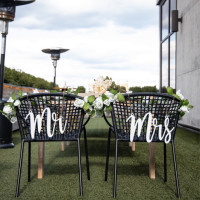 Wedding Chair Signs Mr and Mrs Sign, Laser Cut Wooden Rustic Wedding Favors, Bride and Groom