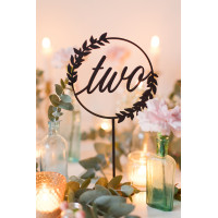 Wooden table numbers, floral wedding centerpiece, rustic table decor, bohemian reception decoration, bridal shower or baptism party decor