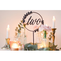 Wooden table numbers, floral wedding centerpiece, rustic table decor, bohemian reception decoration, bridal shower or baptism party decor