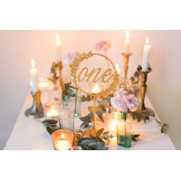 Wooden table numbers, floral wedding centerpiece, rustic table decor, bohemian reception decoration, bridal shower or baptism party decor