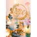 Wooden table numbers, floral wedding centerpiece, rustic table decor, bohemian reception decoration, bridal shower or baptism party decor