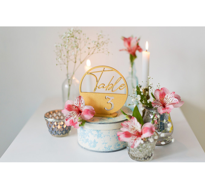 Round wooden table numbers