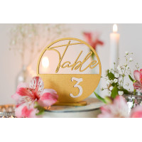 Round wooden table numbers
