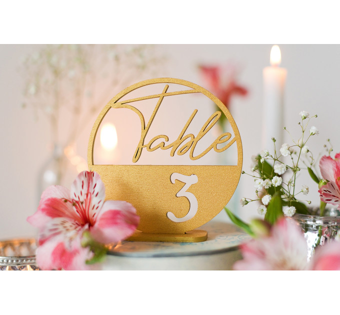 Round wooden table numbers