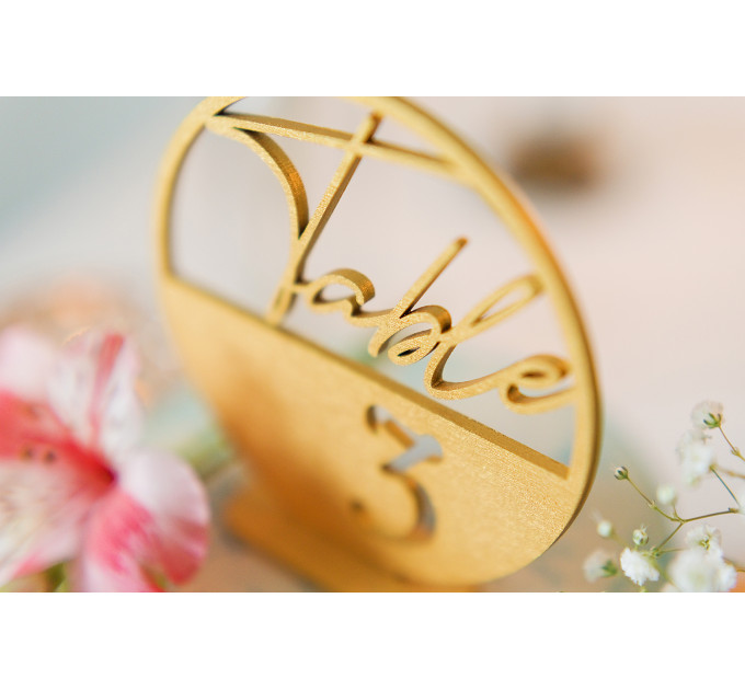 Round wooden table numbers