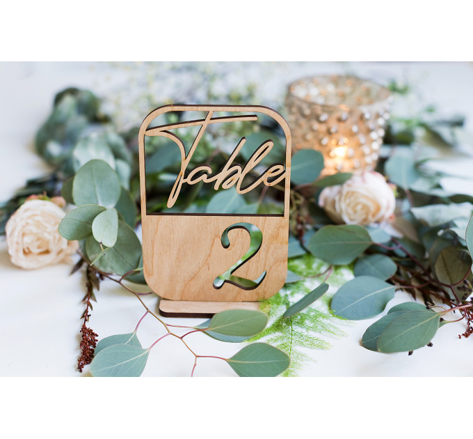 Table numbers, modern table numbers, boho wedding sign, wooden golden table number decoration, anniversary party centerpiece