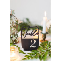 Table numbers, modern table numbers, boho wedding sign, wooden golden table number decoration, anniversary party centerpiece