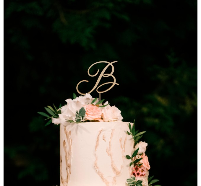 Letter cake topper gold, personalized letter cupcake decorations, bridal shower decor, topper cake, custom wedding cake topper, rustic decor