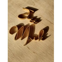 Wooden name sign, Name place setting, Wedding place names tags,Wood place card, Laser cut names, table name cutout