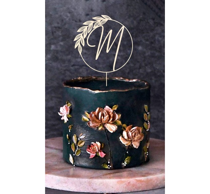 Floral wedding cake topper
