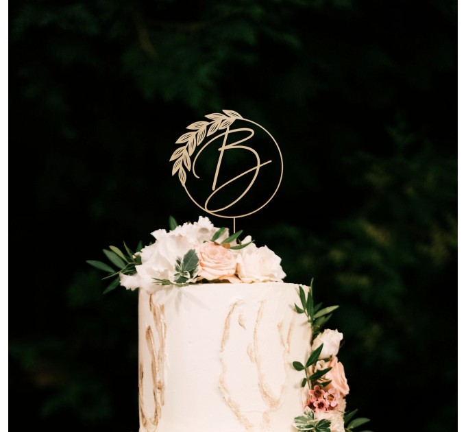 Floral wedding cake topper