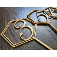 Hexagon table number