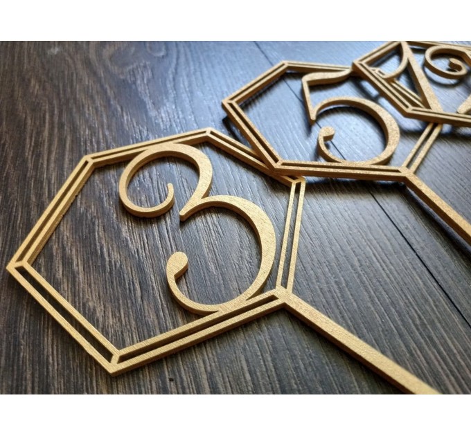 Wooden Table Numbers, rustic table signs wedding, hexagon table number, table number wedding, wedding decor, wedding table decor ideas,