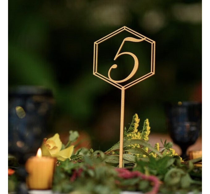 Wooden Table Numbers, rustic table signs wedding, hexagon table number, table number wedding, wedding decor, wedding table decor ideas,