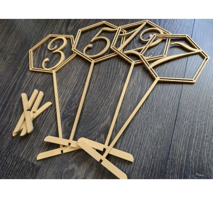 Wooden Table Numbers, rustic table signs wedding, hexagon table number, table number wedding, wedding decor, wedding table decor ideas,