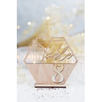 Hexagon table numbers, modern wedding decoration, wood birthday centerpiece, baptism party decor, black reception sign, anniversary event