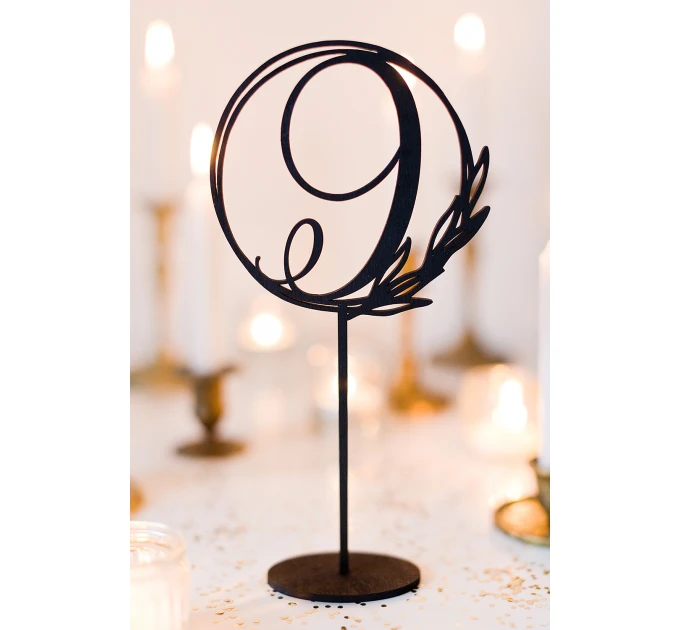 Wedding Table Numbers With Stand, Circle Frosted Table Numbers, Custom Wooden Table Numbers, Wedding Decor, Wedding Table Sign