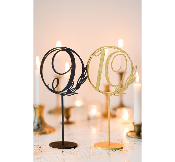 Wedding Table Numbers With Stand, Circle Frosted Table Numbers, Custom Wooden Table Numbers, Wedding Decor, Wedding Table Sign